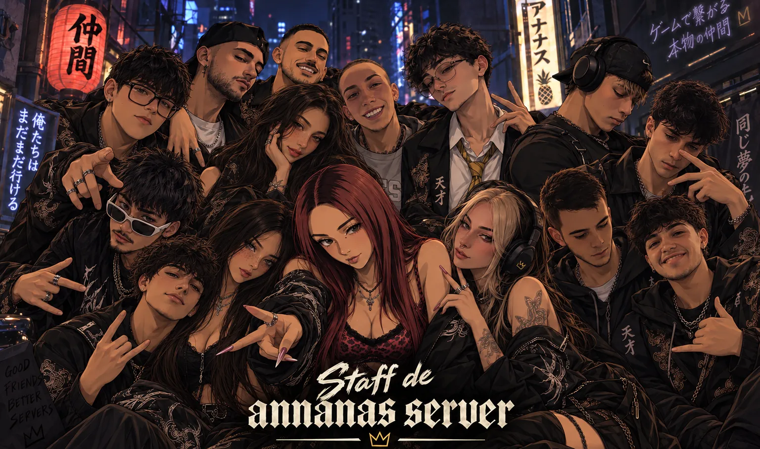 Ilustración del equipo de staff de Annanas Server